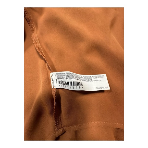 Forever 21 Women's Long Sleeve Bow Neck Button Up Blouse Brown Size M - Picture 5 of 9